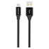 Braided USB-A til Micro USB Kabel Sort 1m