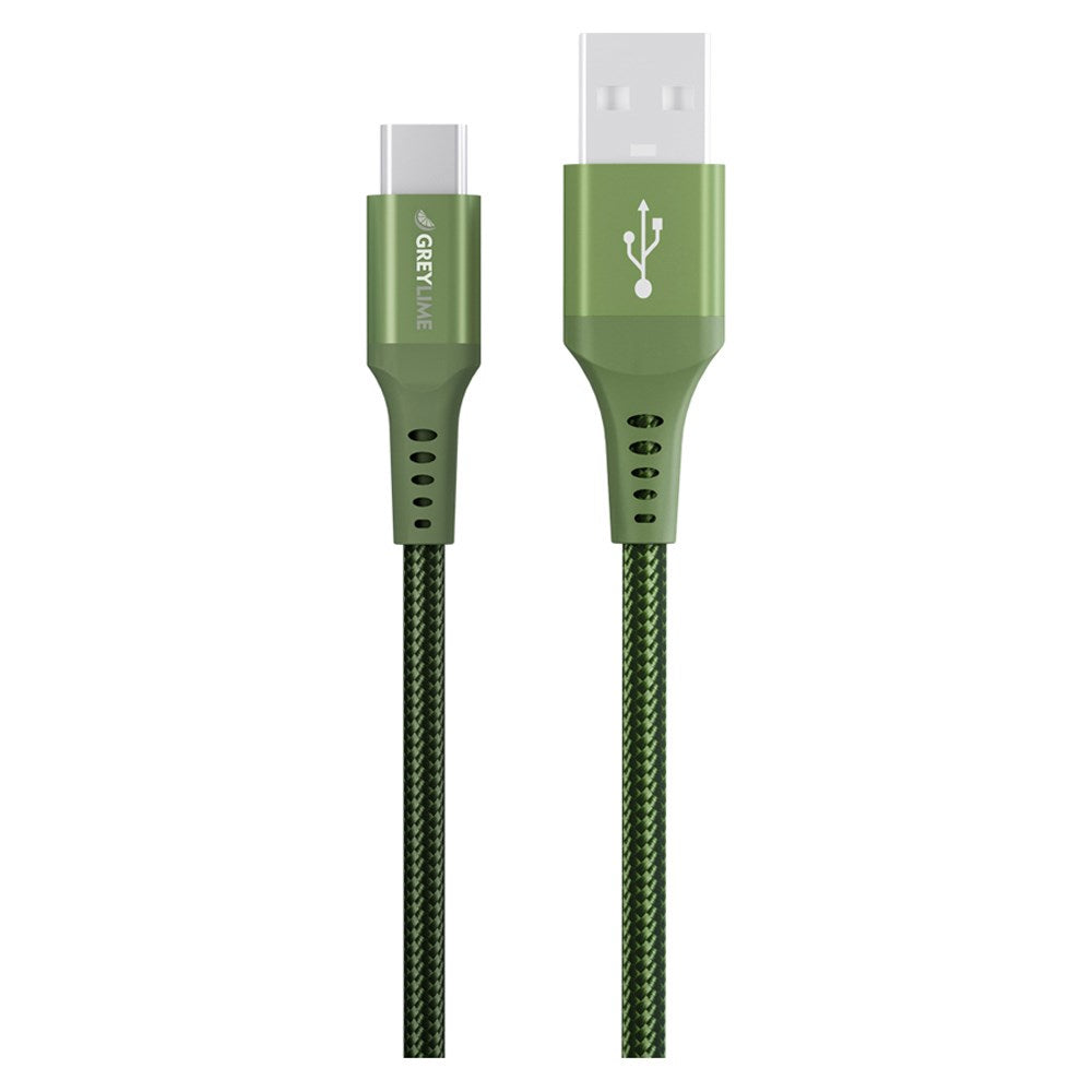 C21AC3M03 Greylime Braided USB A To USB C Cable Green 3 M 9.84 Ft 2025 1