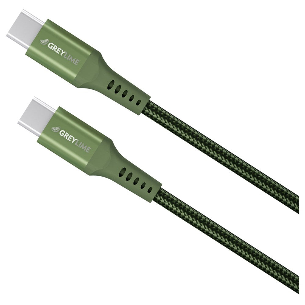 C21C60C05M03 Greylime Braided USB C To USB C 60W Cable Green 50 Cm 1.65 Ft 2025 2