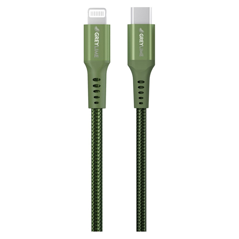 C21CL05M03 Greylime Braided USB C To Lightning Cable Green 50 Cm 1.65 Ft 2025 1