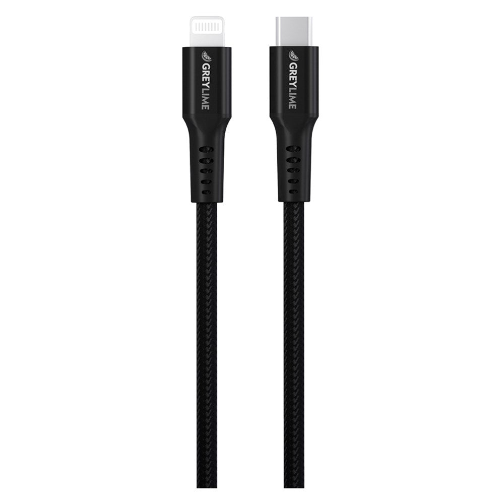 C21CL05M04 Greylime Braided USB C To Lightning Cable Black 50 Cm 1.65 Ft 2025 1
