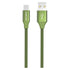 Braided USB-A to USB-C Cable Green 1 m