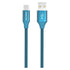 Flätad USB-A till USB-C-kabel Blå 2 m