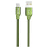 Flätad USB-A till Micro USB-kabel Grön 1m
