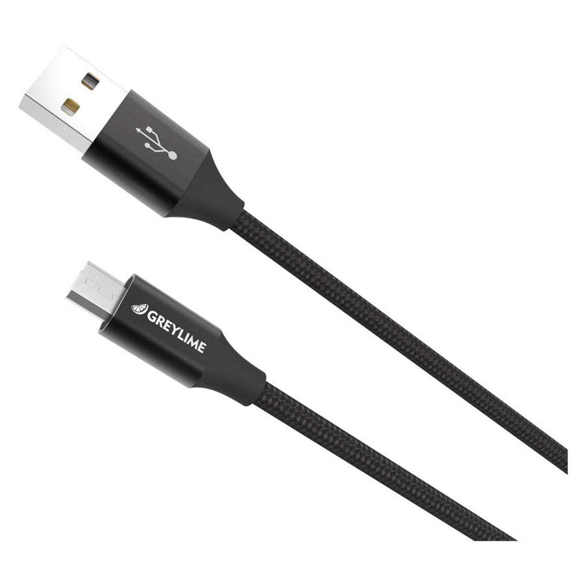 bestyrelse Lake Taupo myndighed Braided USB-A til Micro USB Kabel Sort 1m - GreyLime