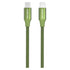 Flätad USB-C till USB-C-kabel Grön 1 m